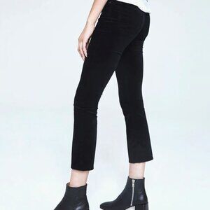 ag Adriano Goldschmied Velvet Jodi Crop Flare Pants Black Size 25
